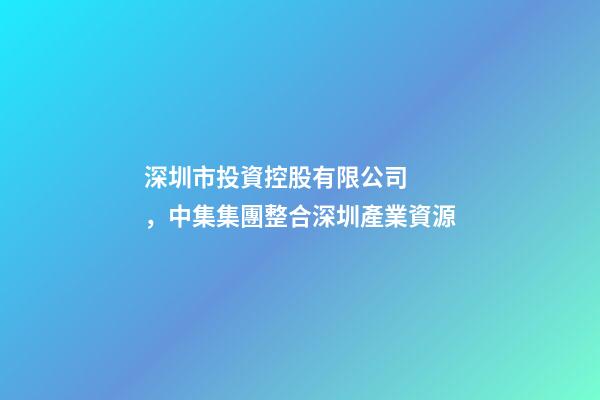 深圳市投資控股有限公司，中集集團整合深圳產業資源